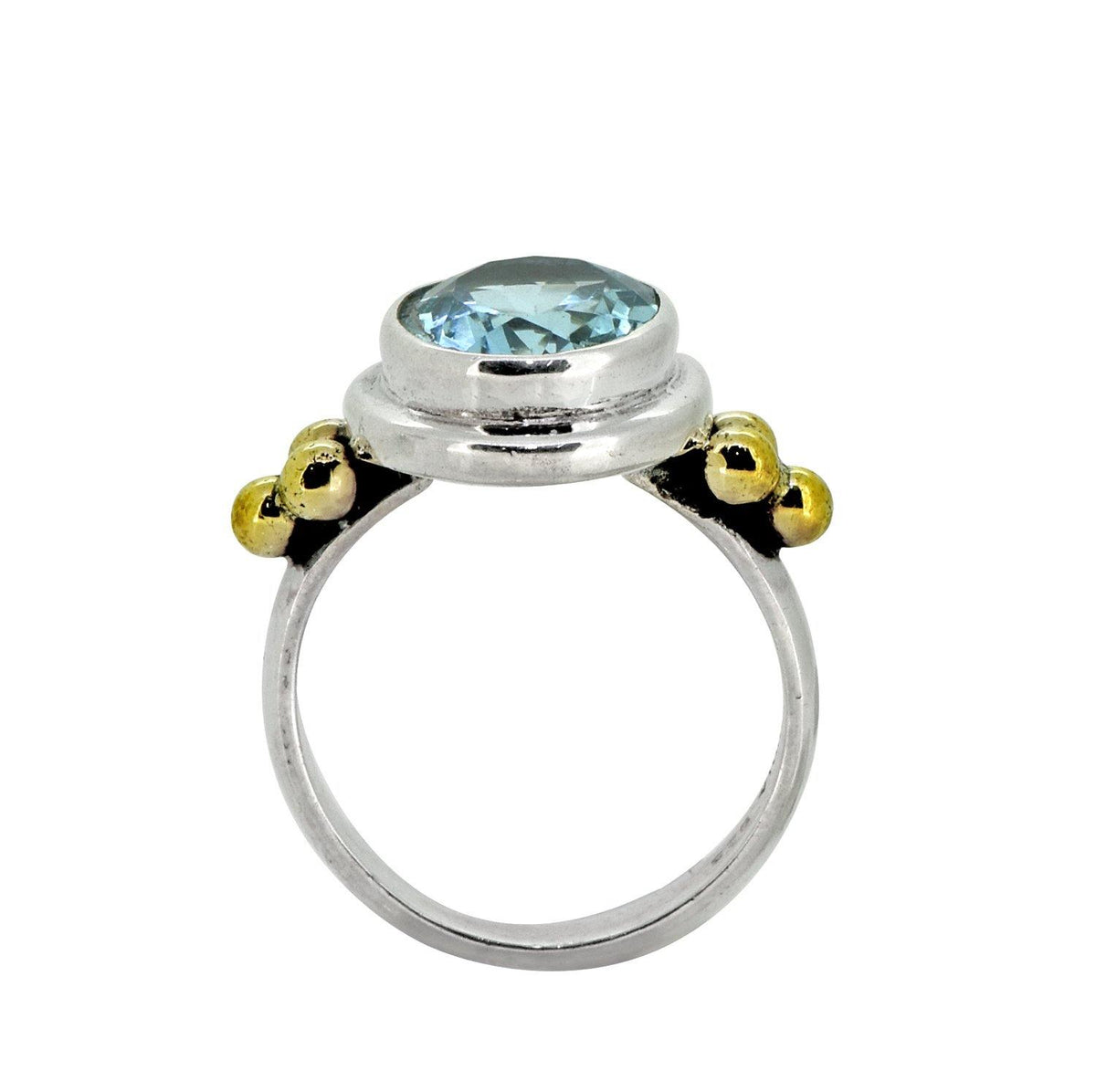 Blue Topaz Solid 925 Sterling Silver Brass Ring Jewelry - YoTreasure