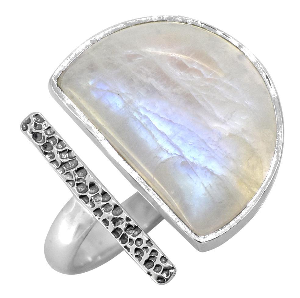 Moonstone Solid 925 Sterling Silver Designer Ring Jewelry - YoTreasure