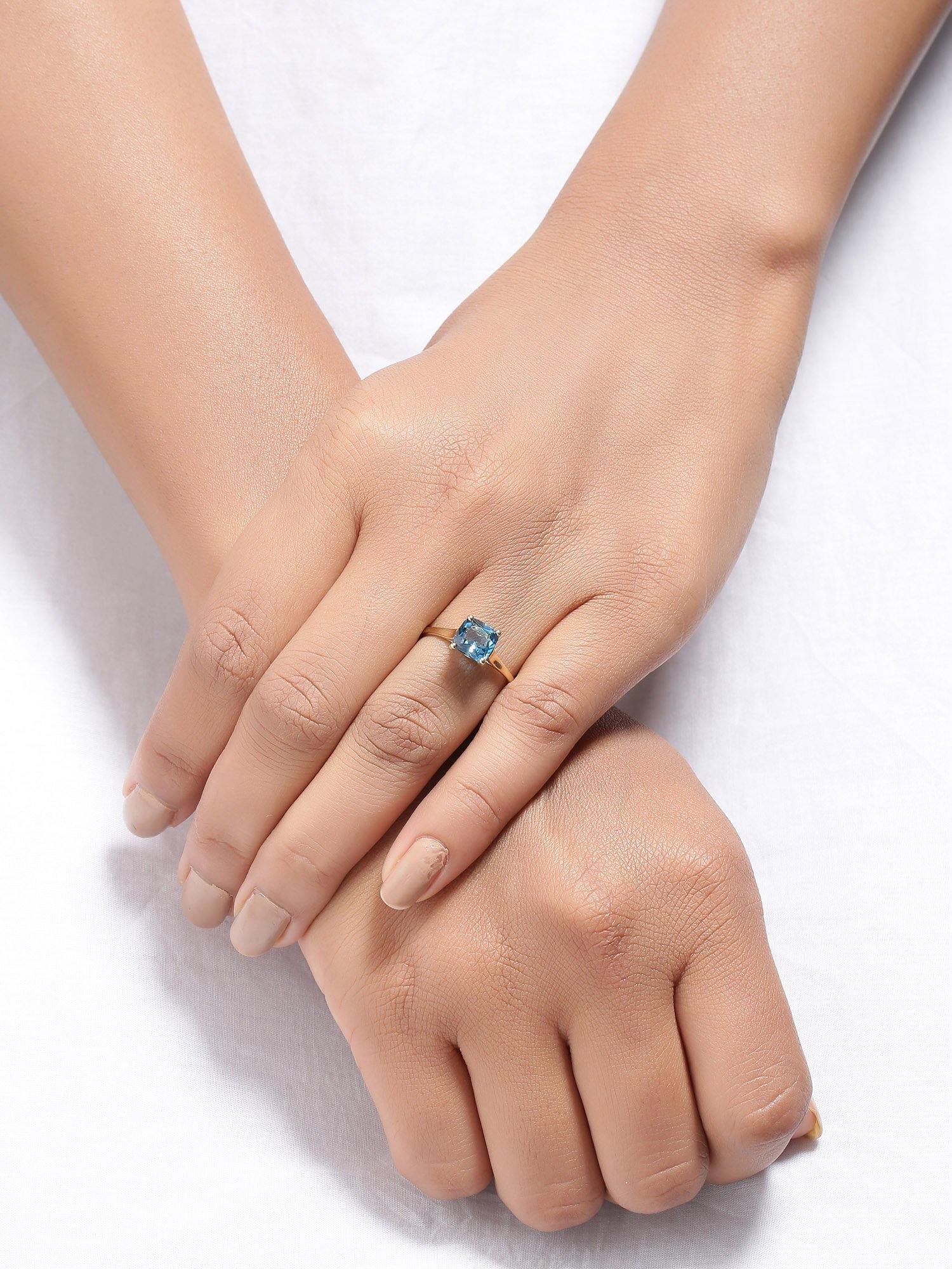 1.81 Ct London Blue Topaz Solid 10k Yellow Gold Ring Jewelry - YoTreasure