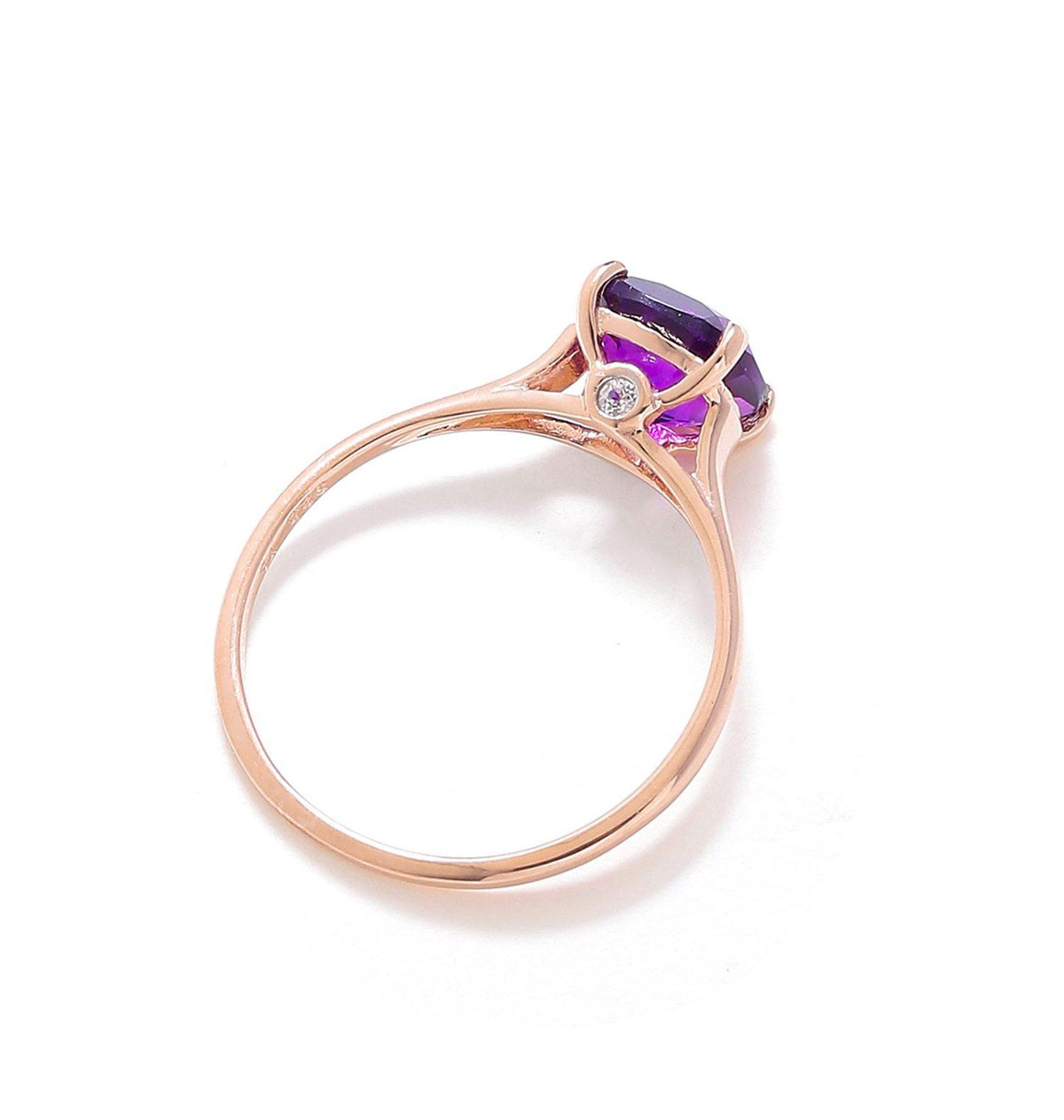 1.46 Ct Amethyst Solid 10k Rose Gold Ring Jewelry - YoTreasure