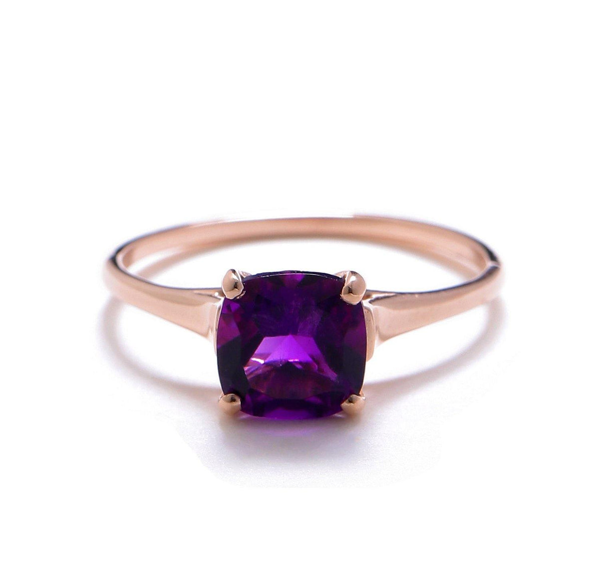 1.46 Ct Amethyst Solid 10k Rose Gold Ring Jewelry - YoTreasure