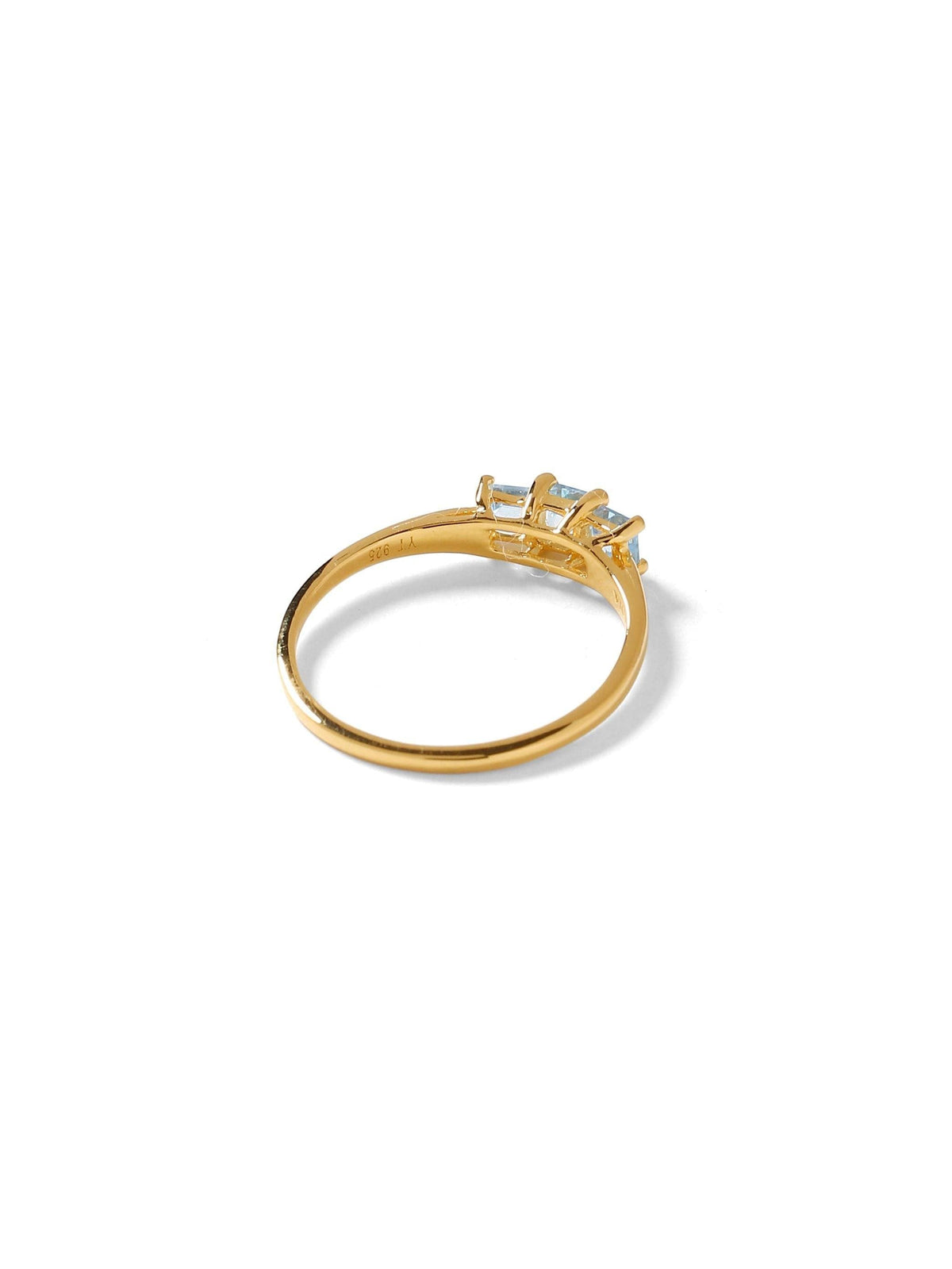 0.60 Ct. Sky Blue Topaz Solid 10k Yellow Gold Band Ring Jewelry - YoTreasure