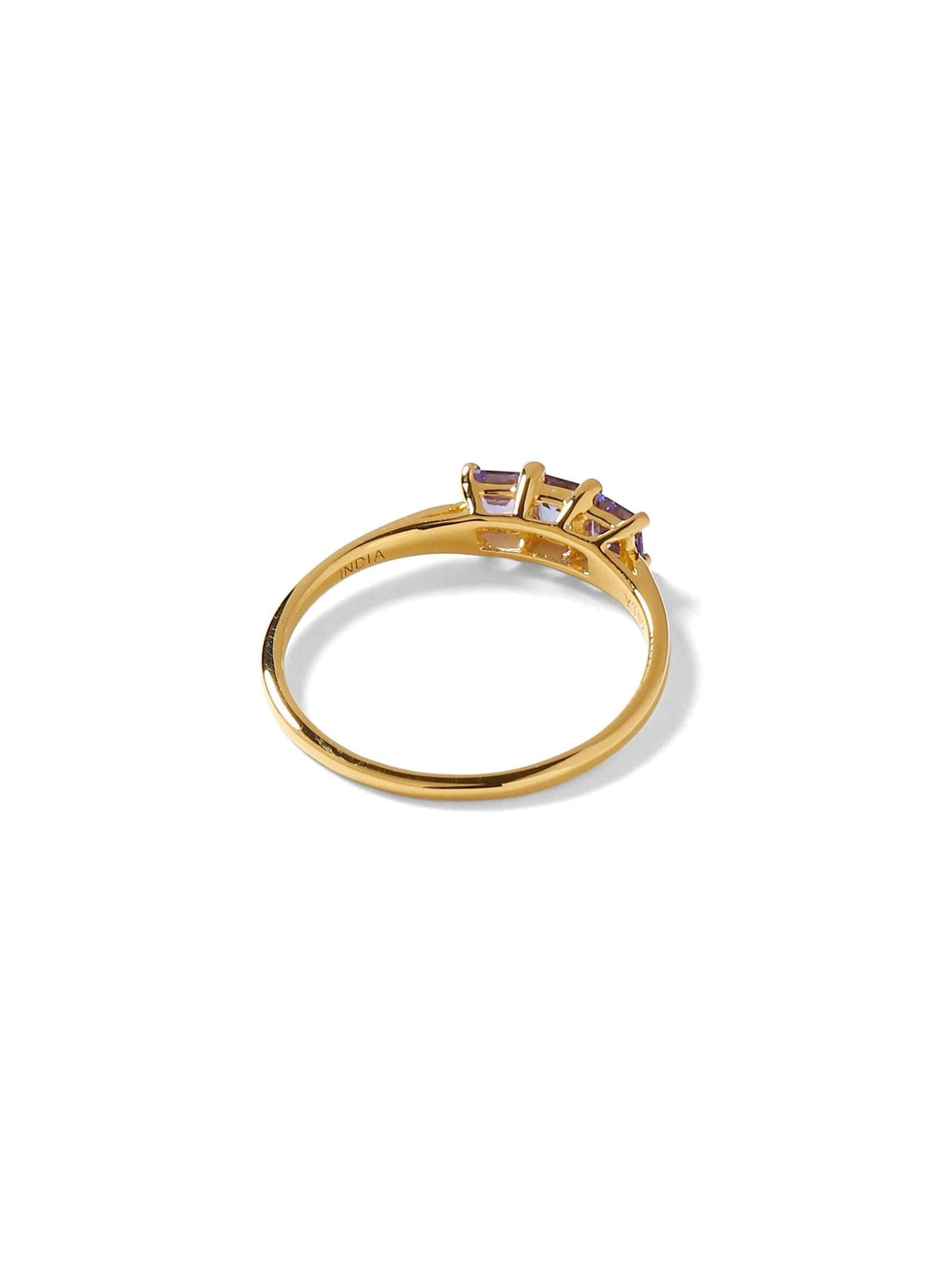 0.48 Ct. Tanzanite Solid 10k Yellow Gold Band Ring Jewelry - YoTreasure