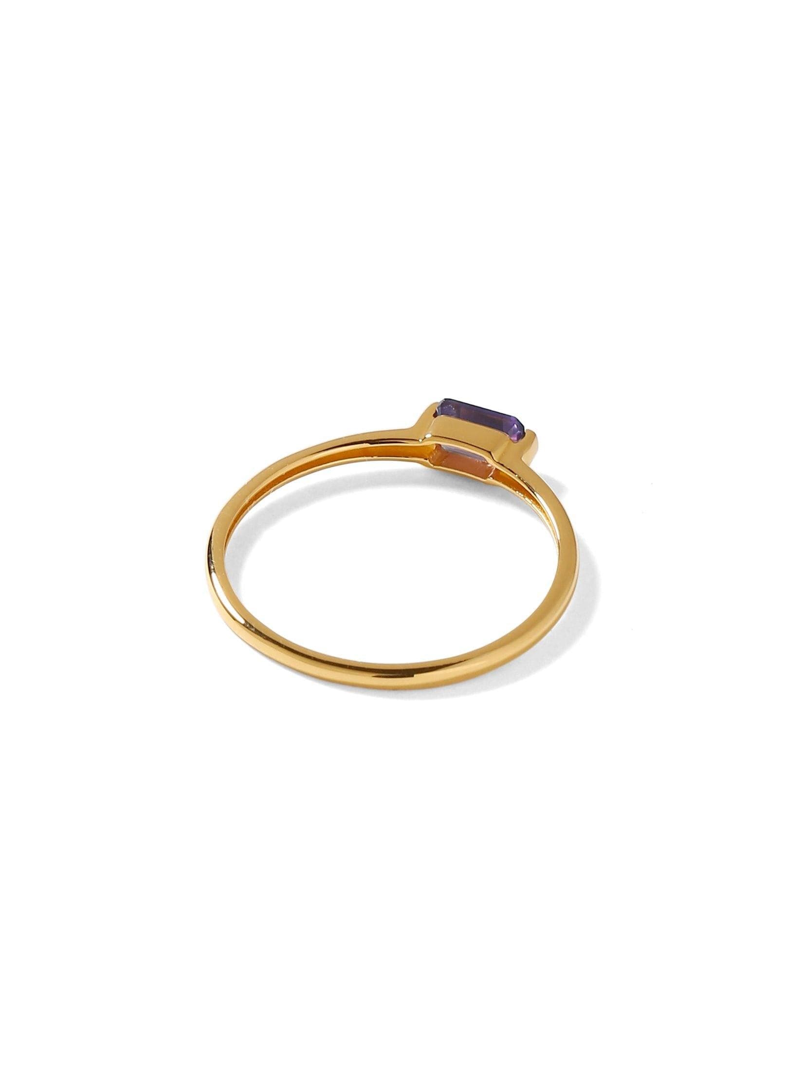 0.27 Ct Amethyst Solid 10k Yellow Gold Ring Jewelry - YoTreasure