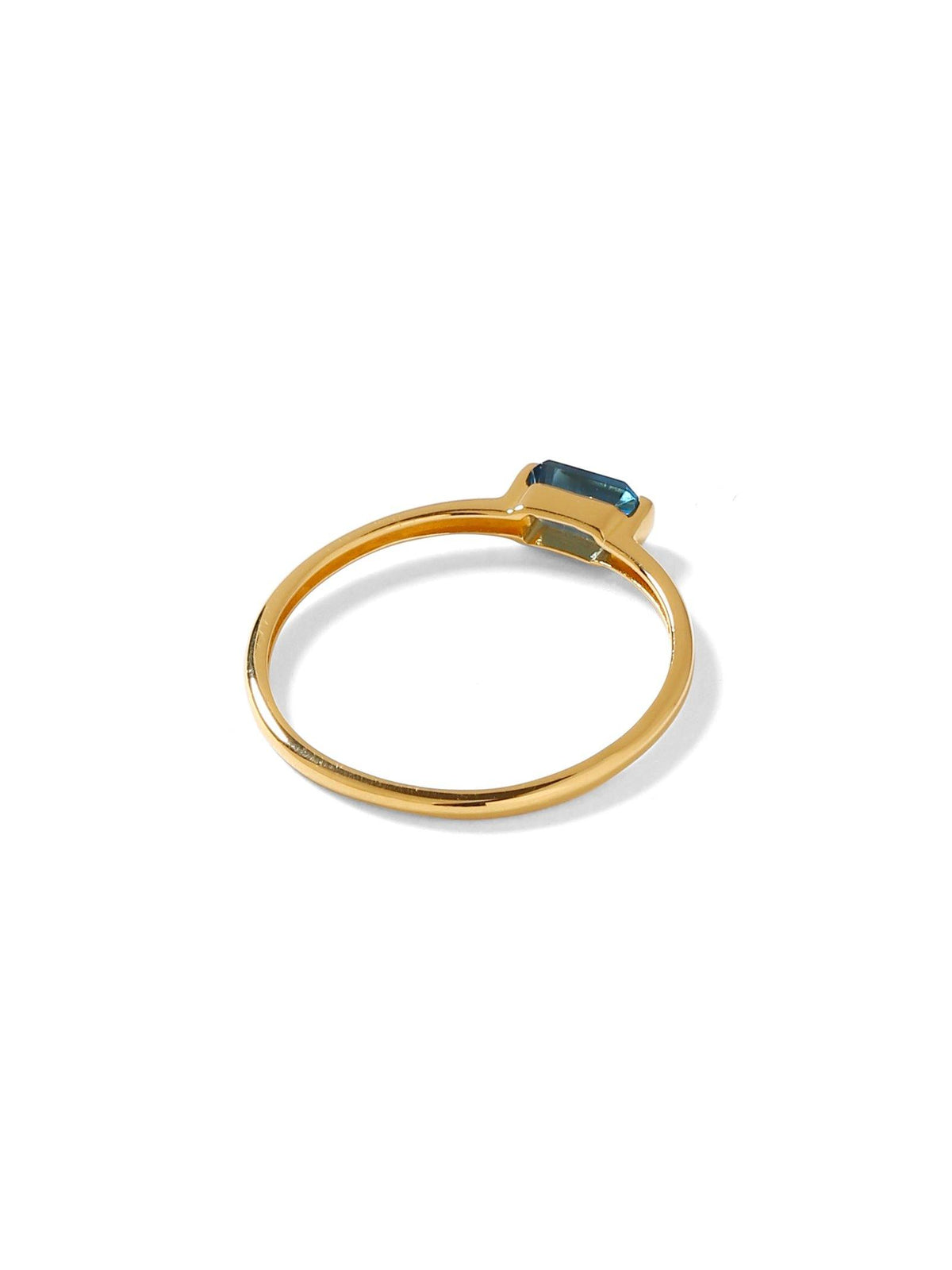 London Blue Topaz Solid 10K Yellow Gold Gemstone Ring - YoTreasure
