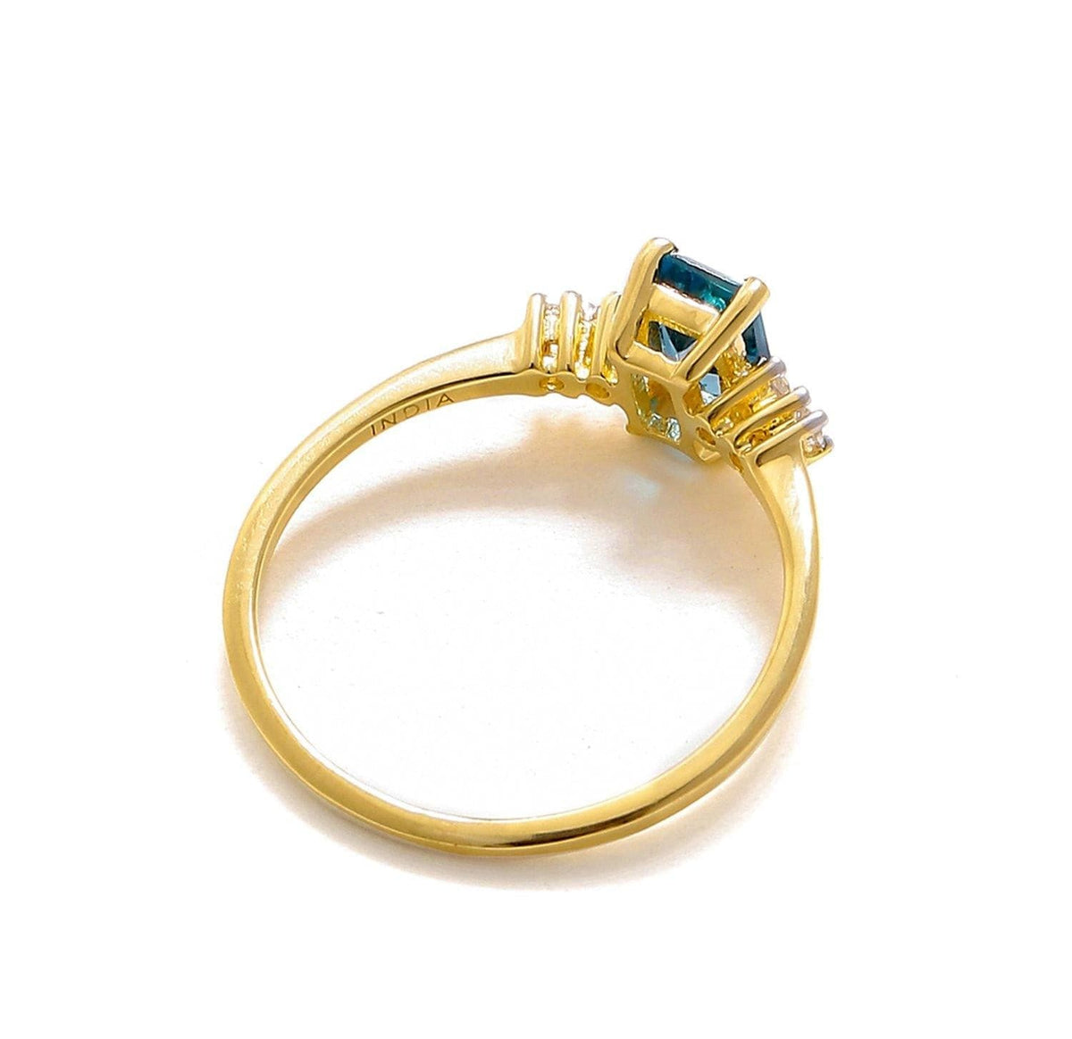 0.77 Ct London Blue Topaz Solid 10k Yellow Gold Ring Jewelry - YoTreasure