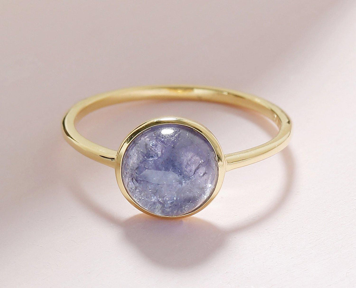 Tanzanite Solid 10k Yellow Gold Ring Jewelry - YoTreasure