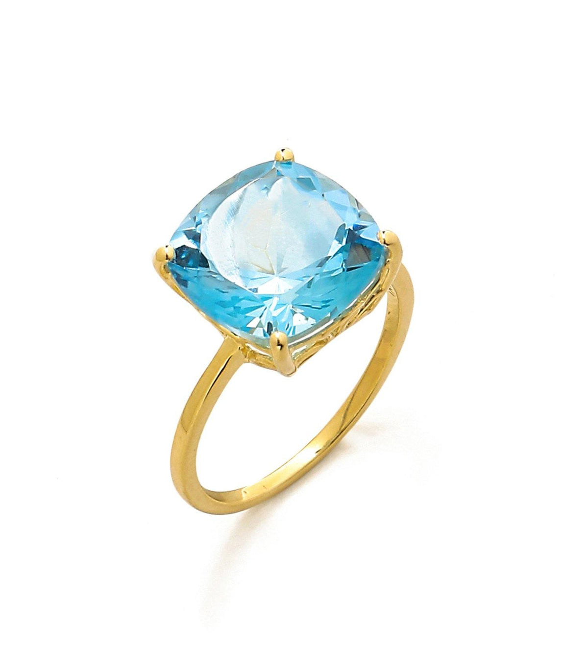 7.50 Ct Sky Blue Topaz Solid 10k Yellow Gold Ring Jewelry - YoTreasure