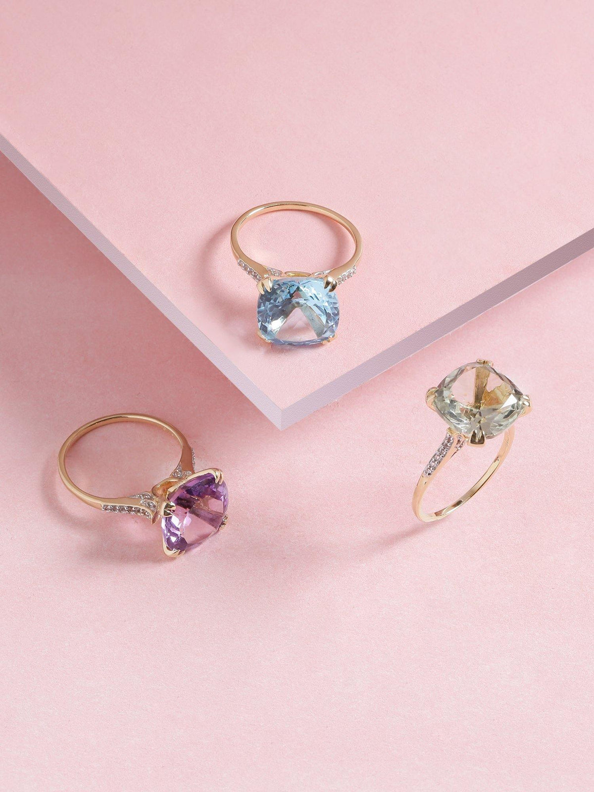 6.11 Ct Amethyst Solid 10k Yellow Gold Statement Ring Jewelry - YoTreasure