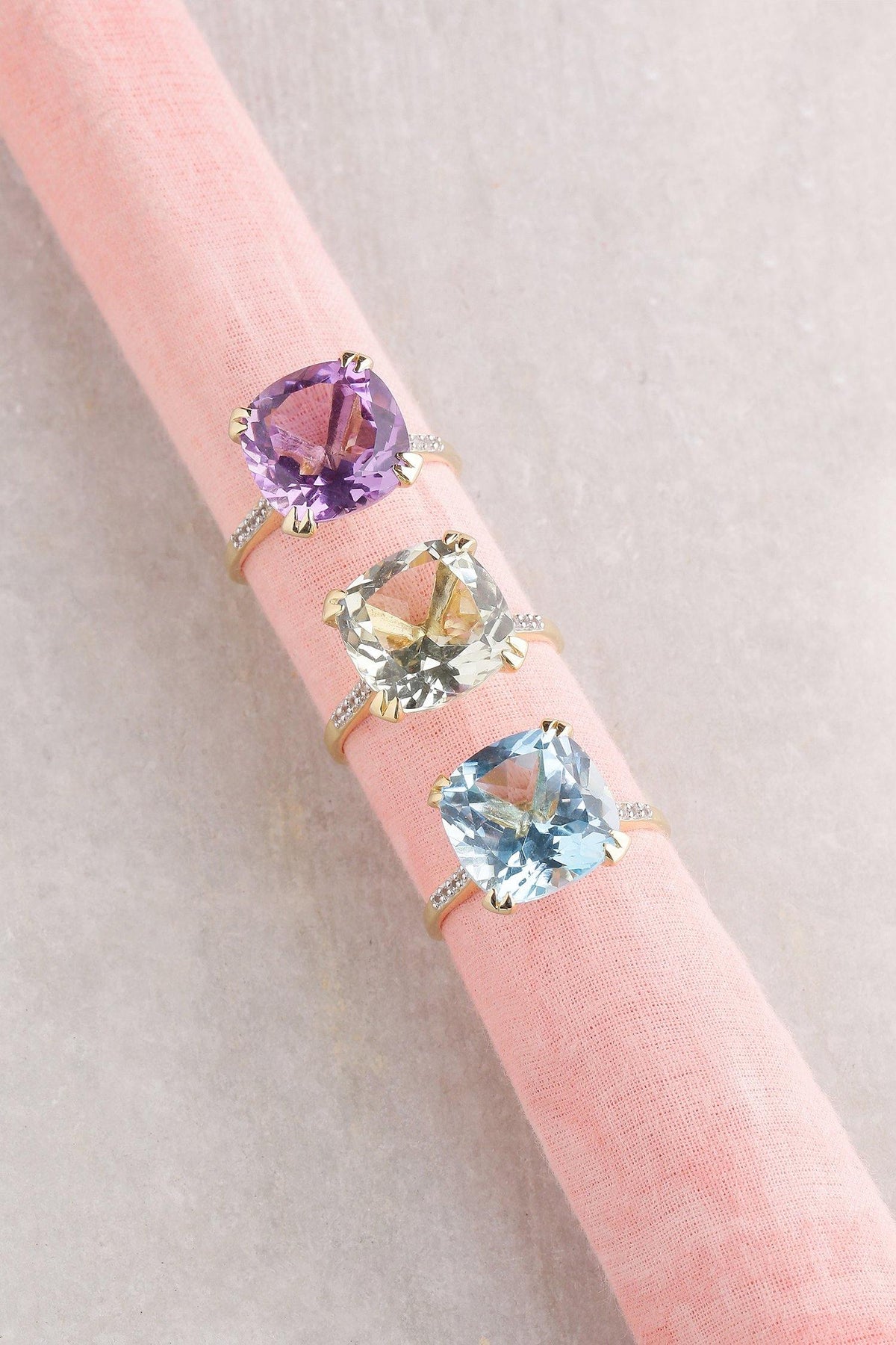 6.11 Ct Amethyst Solid 10k Yellow Gold Statement Ring Jewelry - YoTreasure