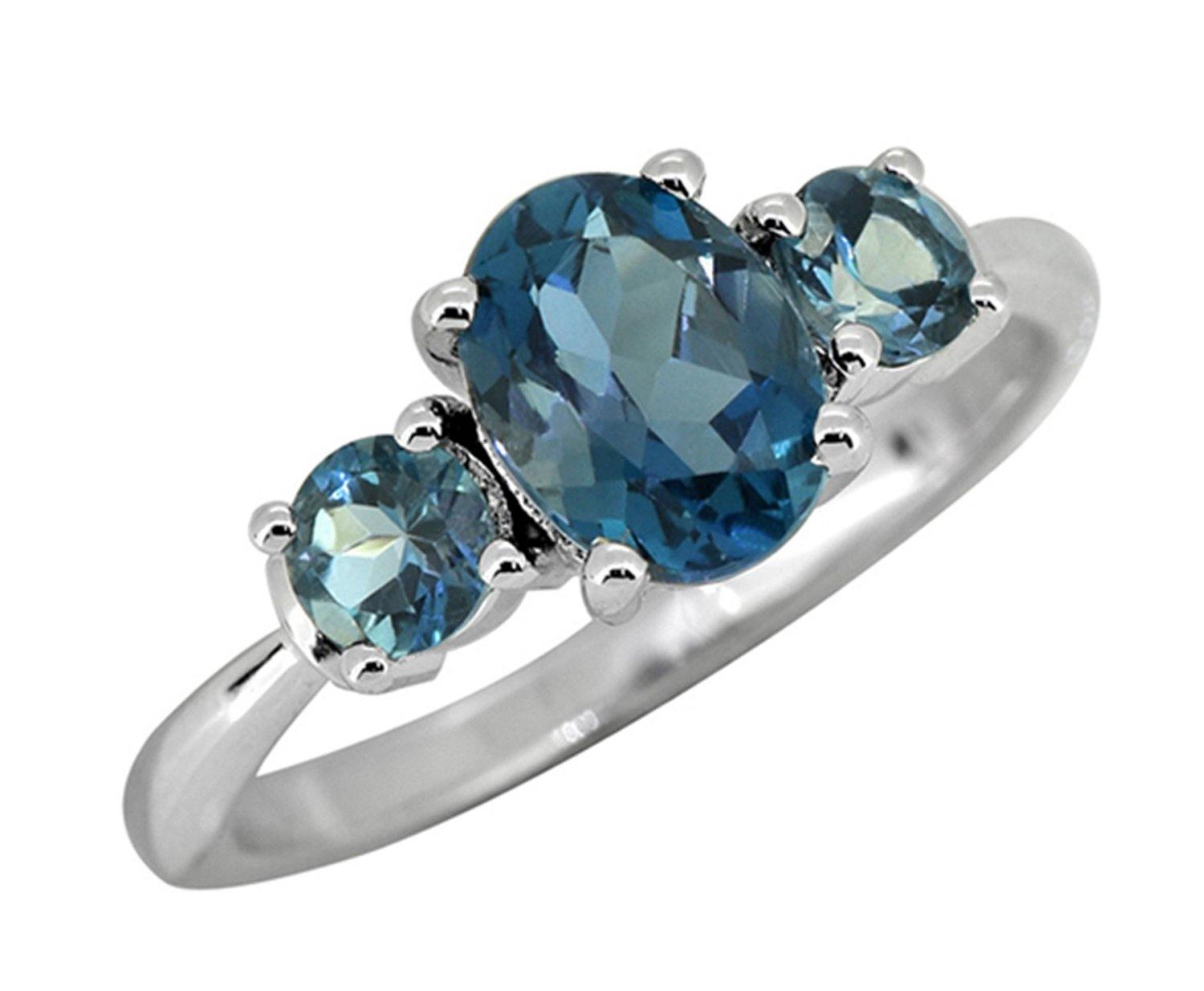 1.66 Ct. London Blue Topaz Solid 925 Sterling Silver Ring Jewelry - YoTreasure