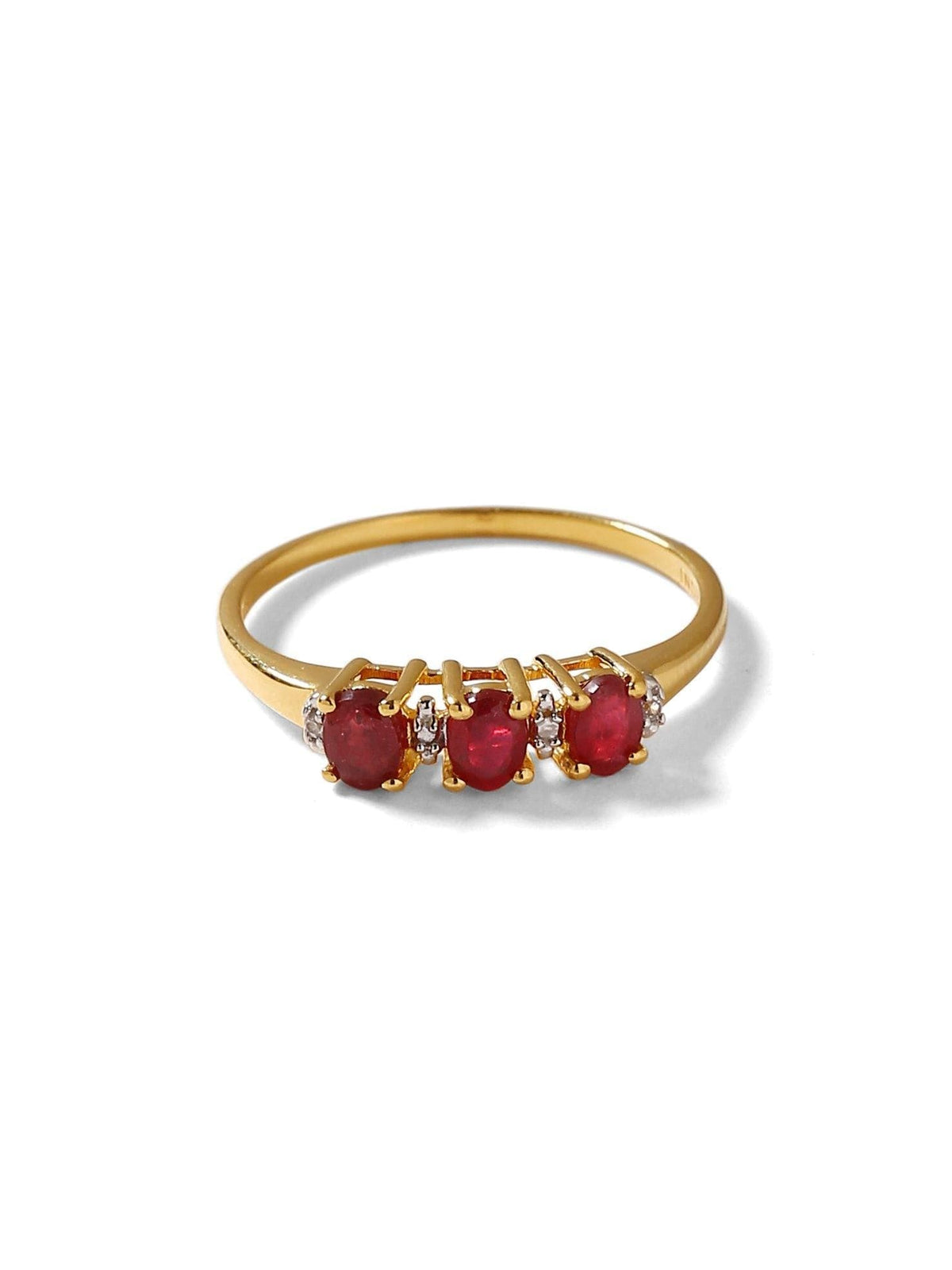 0.46 Ct. Glass Filled Ruby Solid 10k Yellow Gold Ring Jewelry - YoTreasure