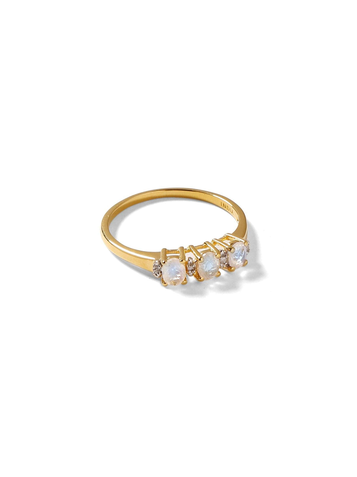 0.46 Ct. Rainbow Moonstone Solid 10k Yellow Gold Ring Jewelry - YoTreasure