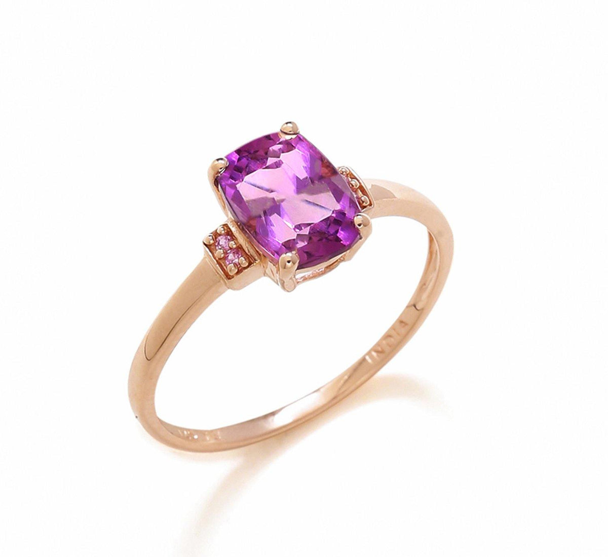 1.32 Ct Amethyst Pink Sapphire Solid 10k Rose Gold Ring - YoTreasure