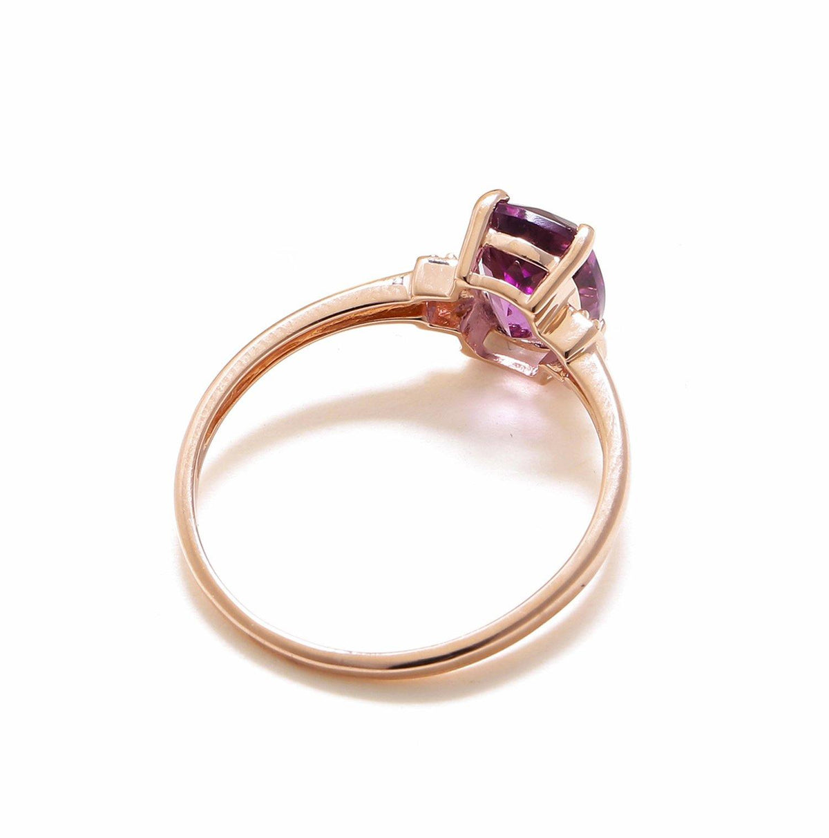 1.32 Ct Amethyst Pink Sapphire Solid 10k Rose Gold Ring - YoTreasure