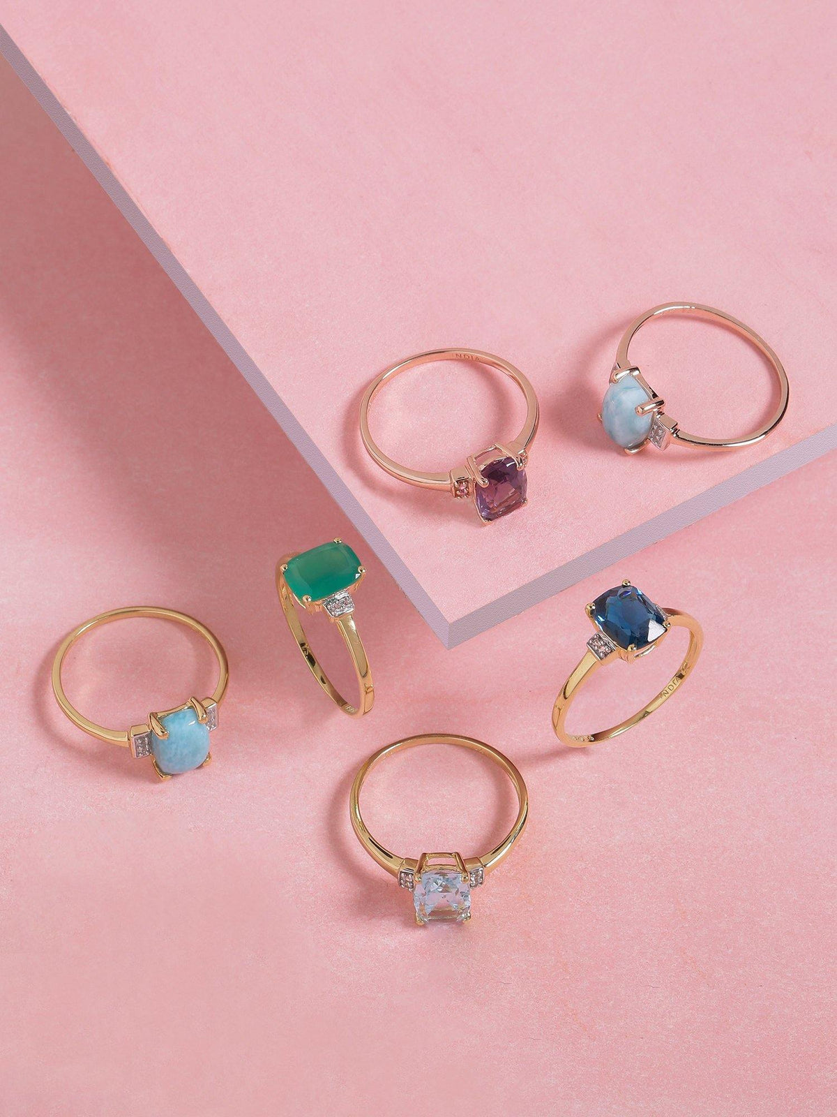 1.62 Ct London Blue Topaz Solid 10k Yellow Gold Ring - YoTreasure