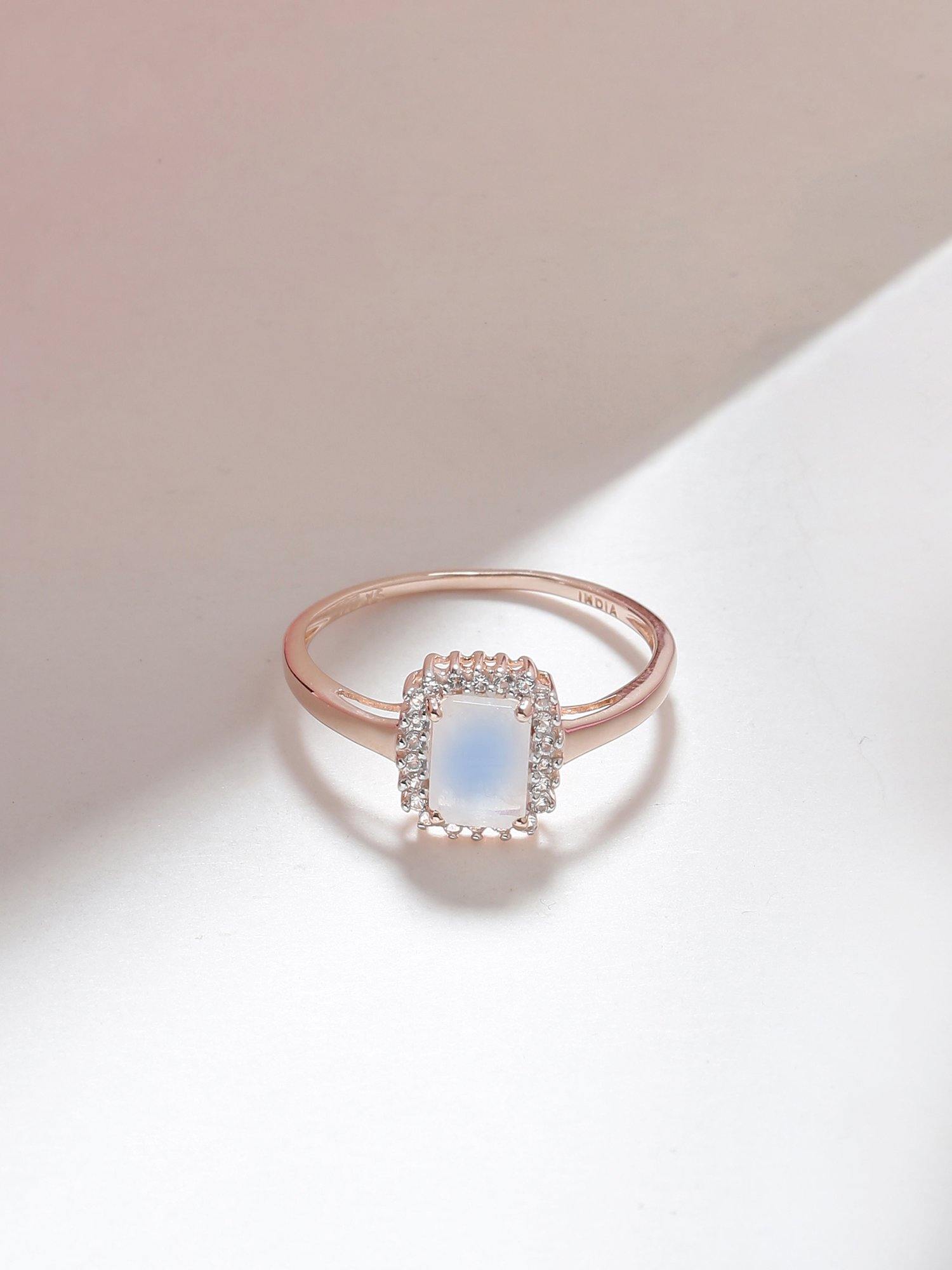 1.52 Ct Moonstone Solid 10k Rose Gold Ring Jewelry - YoTreasure
