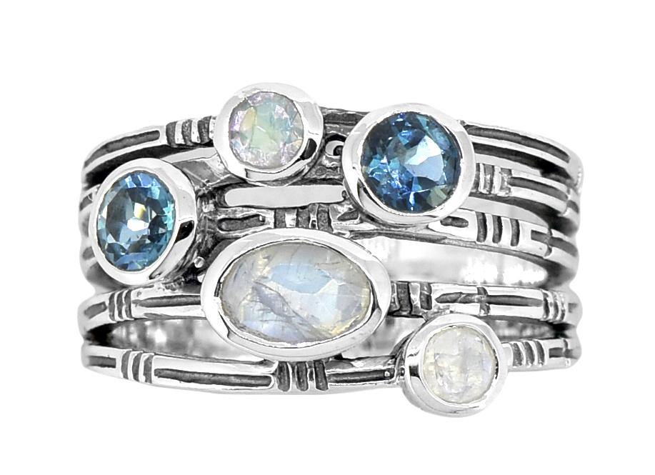 Moonstone Solid 925 Sterling Silver Designer Bypass Ring Jewelry - YoTreasure