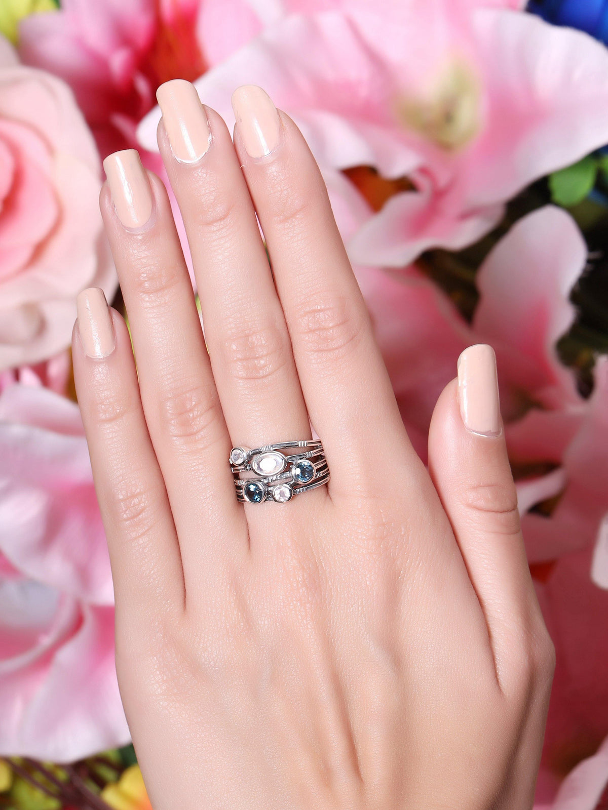 Moonstone Solid 925 Sterling Silver Designer Bypass Ring Jewelry - YoTreasure