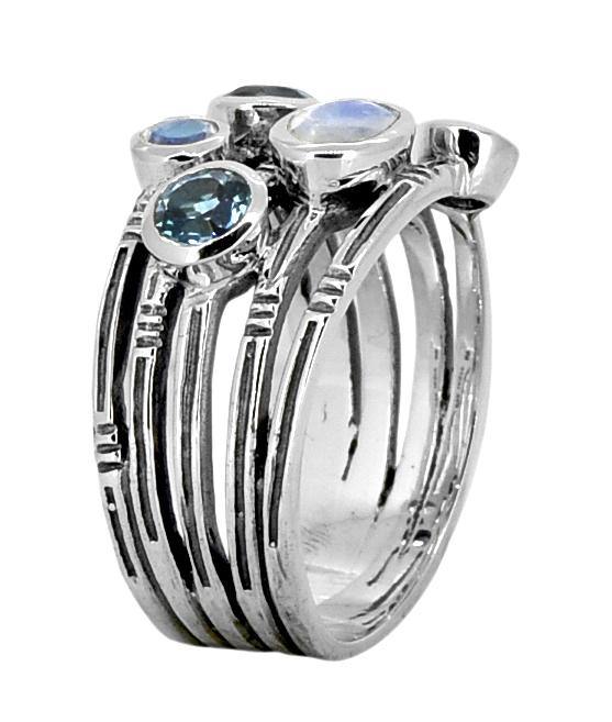 Moonstone Solid 925 Sterling Silver Designer Bypass Ring Jewelry - YoTreasure