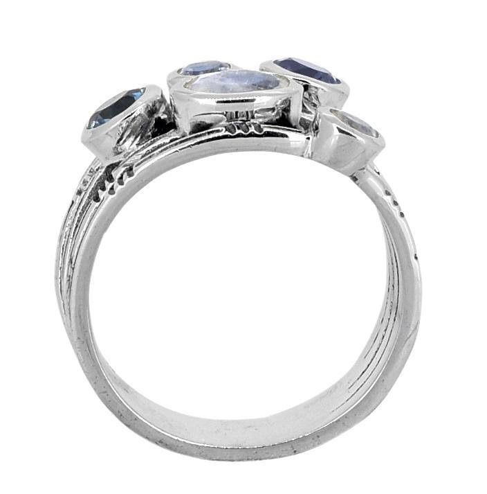 Moonstone Solid 925 Sterling Silver Designer Bypass Ring Jewelry - YoTreasure