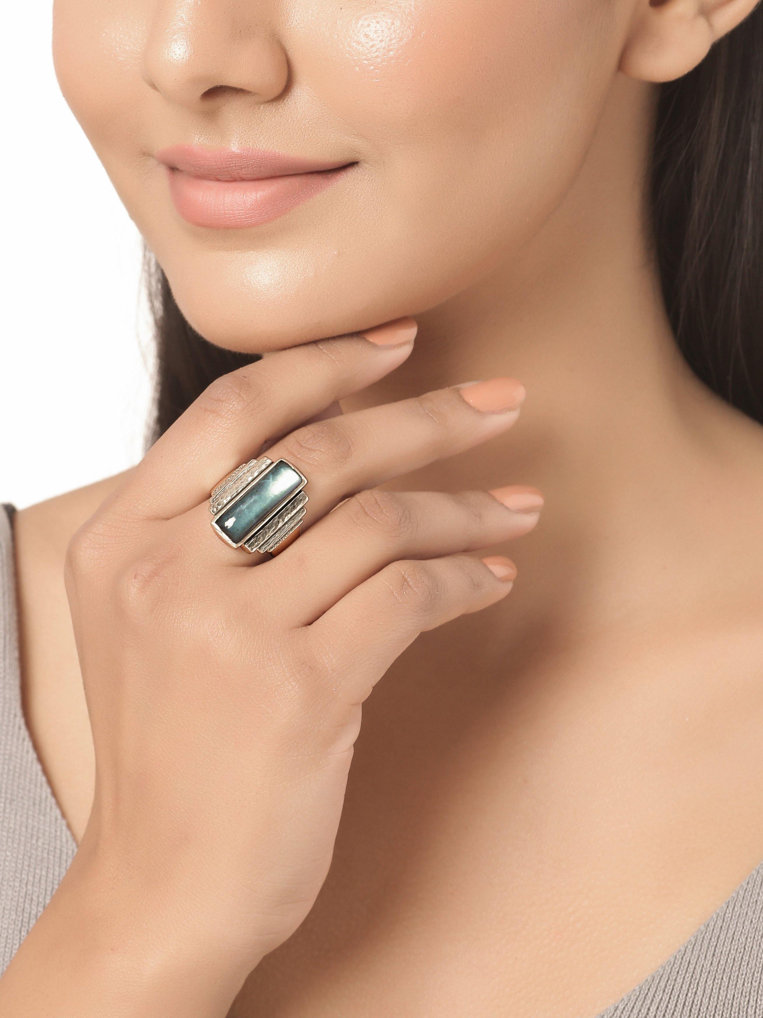 Labradorite Solid 925 Sterling Silver Ring Jewelry - YoTreasure