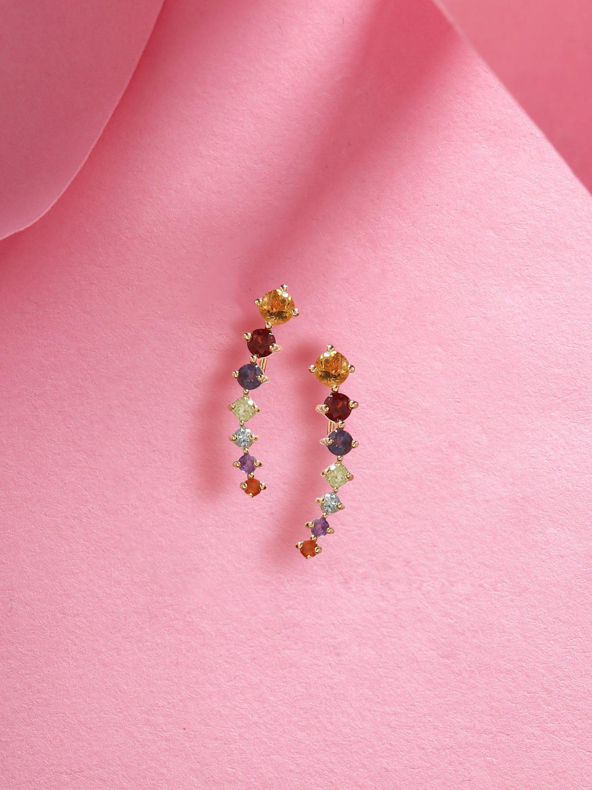 Chakra Stone Solid 925 Silver Gold Plated Ear Cuff Earrings Jewelry - YoTreasure