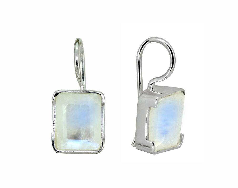Moonstone Solid 925 Sterling Silver Fixed Wire Earrings - YoTreasure