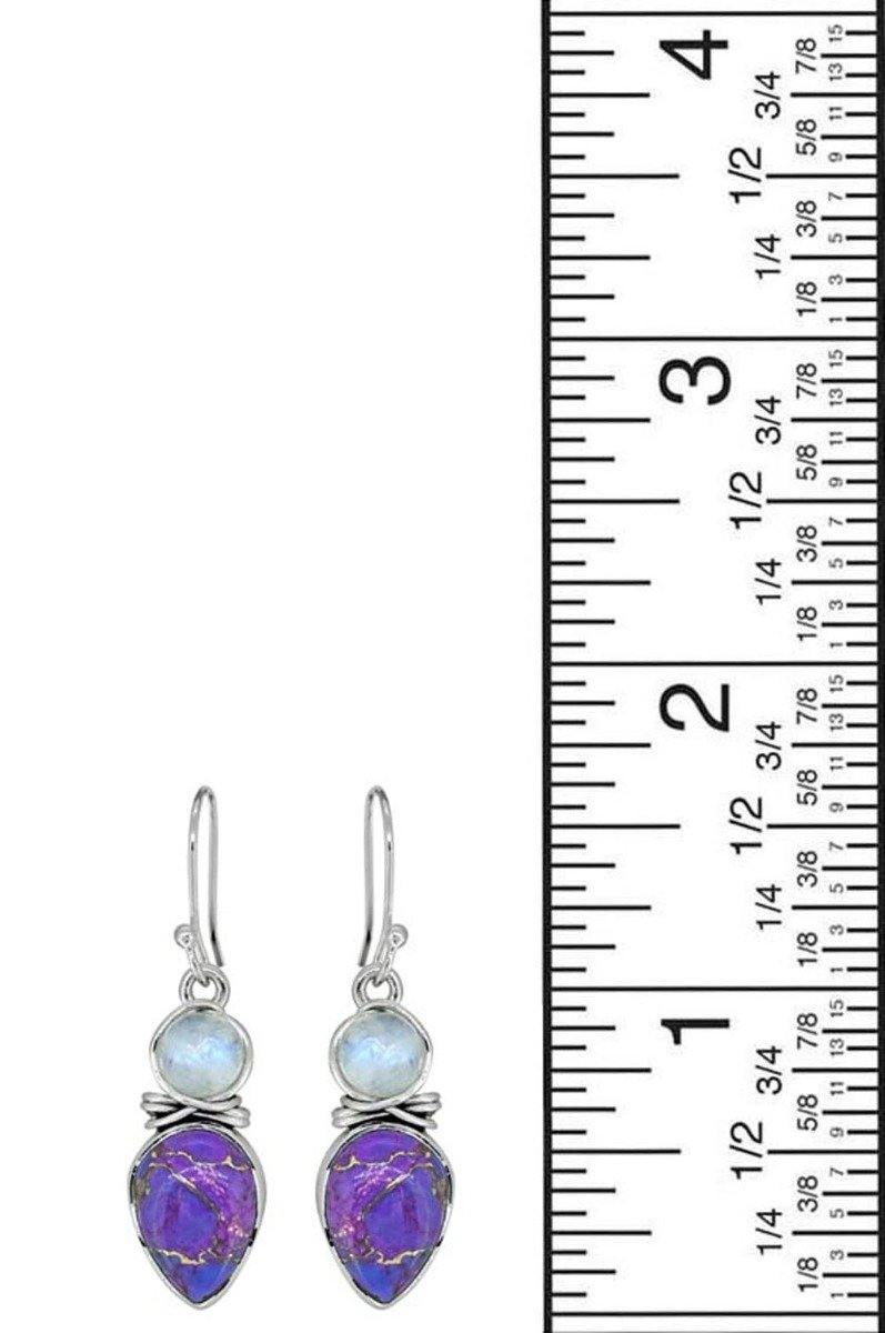 Turquoise Moonstone Solid 925 Sterling Silver Earrings - YoTreasure