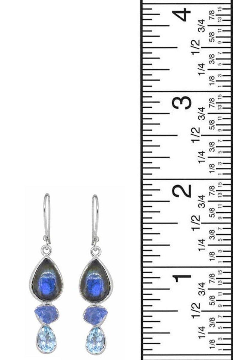 Labradorite Solid 925 Sterling Silver Dangle Earrings - YoTreasure