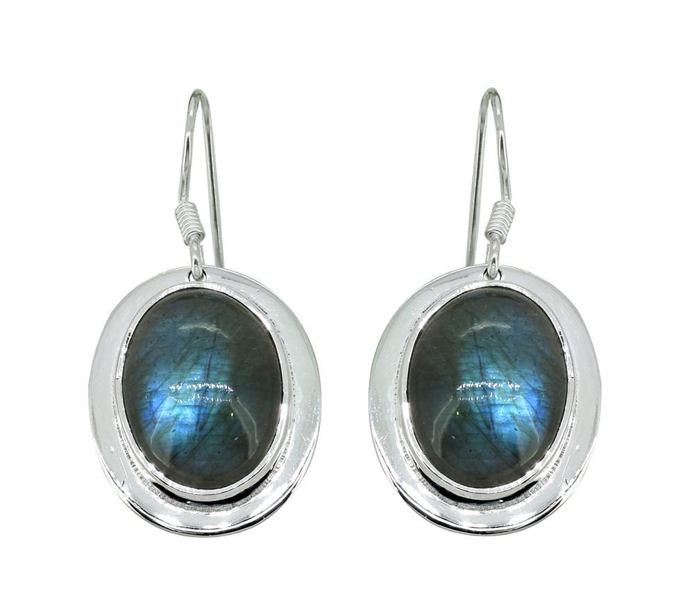 Labradorite Solid 925 Sterling Silver Dangle Earrings - YoTreasure