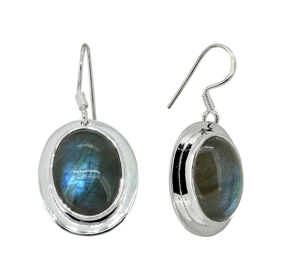 Labradorite Solid 925 Sterling Silver Dangle Earrings - YoTreasure