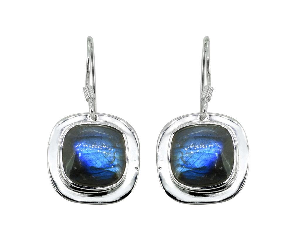 Labradorite Solid 925 Sterling Silver Dangle Earrings - YoTreasure