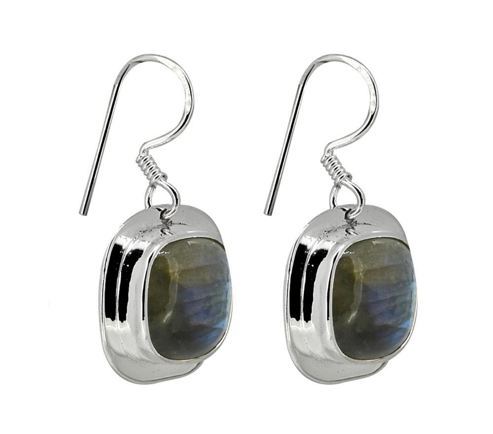 Labradorite Solid 925 Sterling Silver Dangle Earrings - YoTreasure
