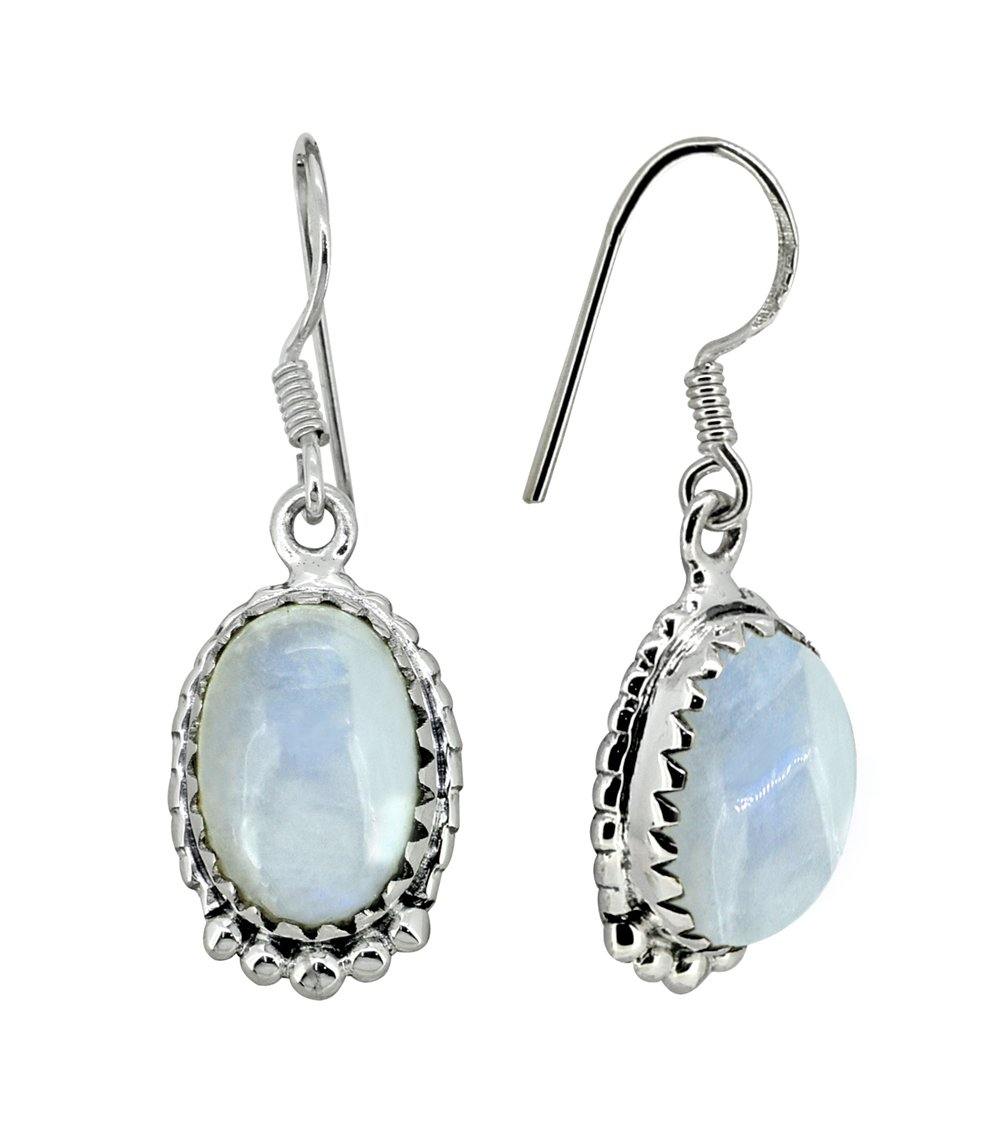 Moonstone Solid 925 Sterling Silver Dangle Earrings Jewelry - YoTreasure