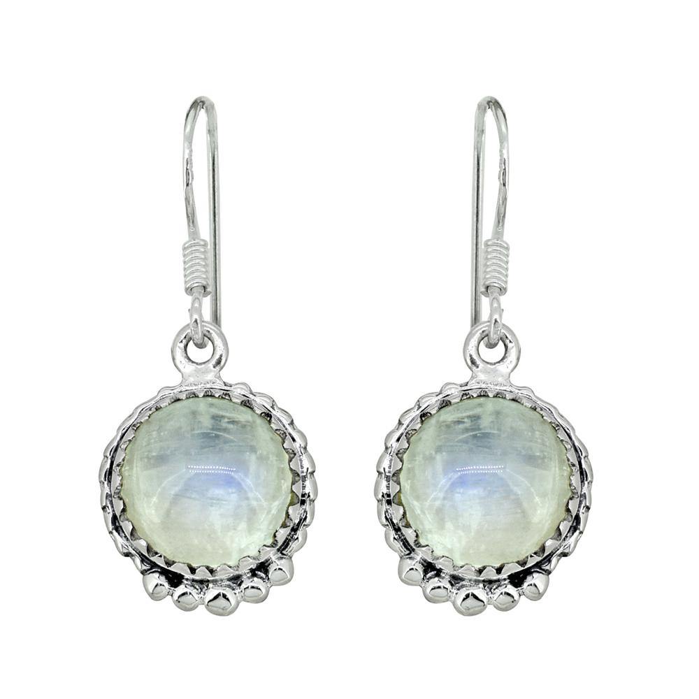 Moonstone Solid 925 Sterling Silver Dangle Earrings - YoTreasure