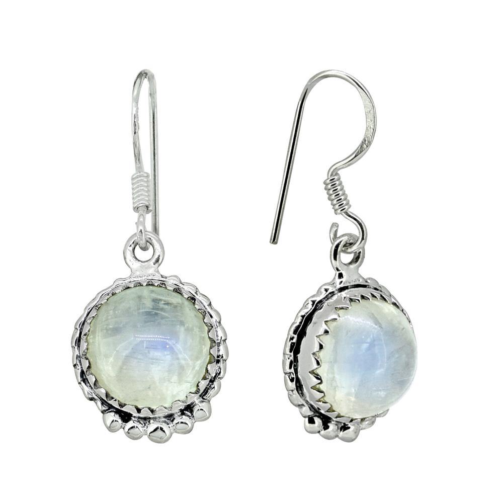 Moonstone Solid 925 Sterling Silver Dangle Earrings - YoTreasure