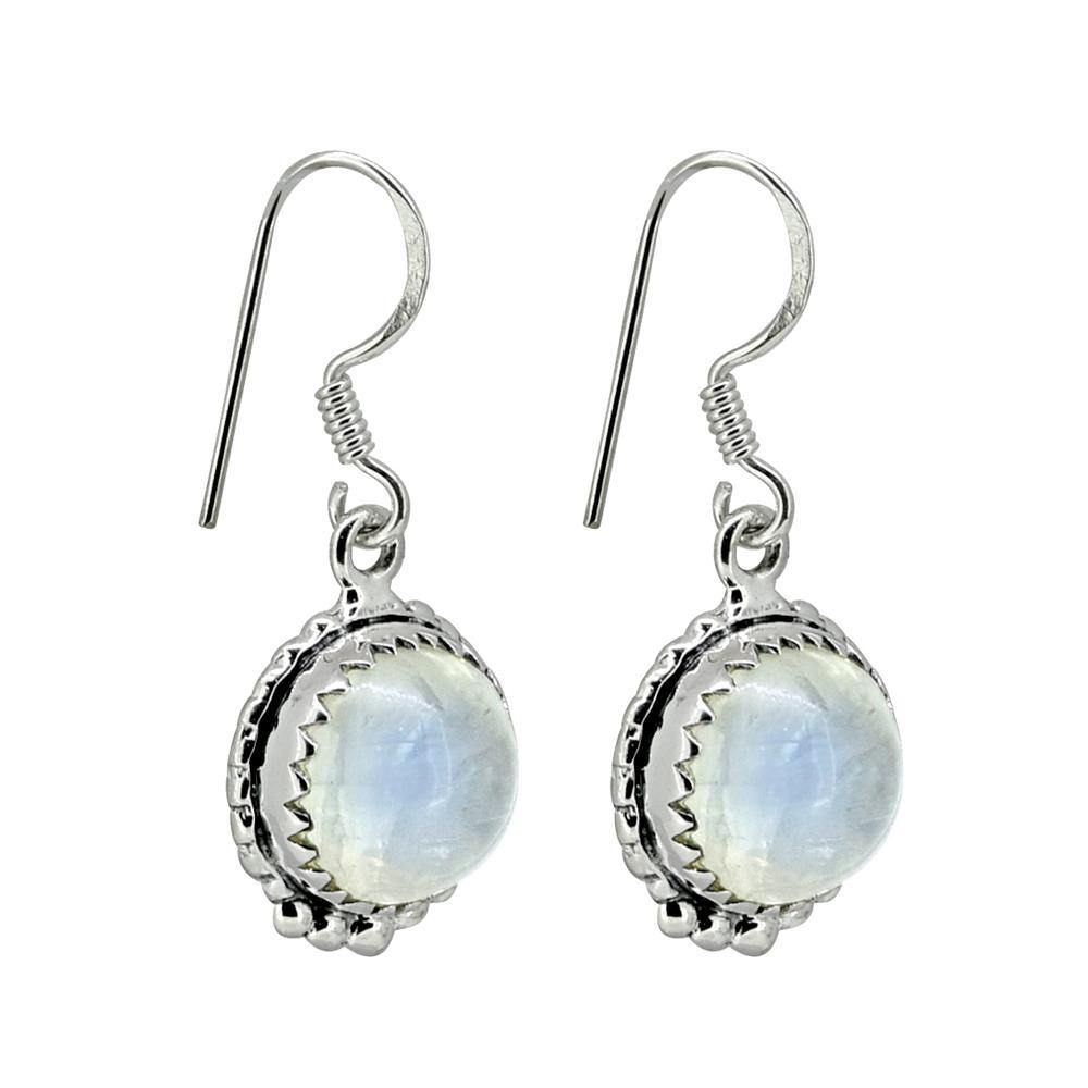 Moonstone Solid 925 Sterling Silver Dangle Earrings - YoTreasure