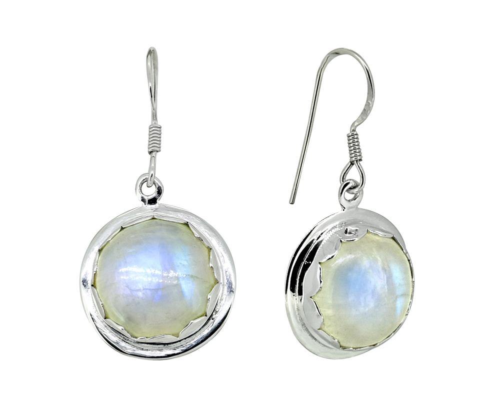 Rainbow Moonstone Solid 925 Sterling Silver Dangle Earrings Jewelry - YoTreasure