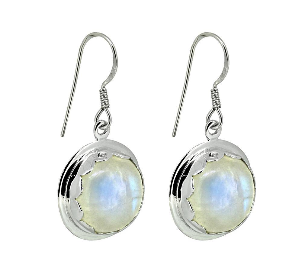 Rainbow Moonstone Solid 925 Sterling Silver Dangle Earrings Jewelry - YoTreasure