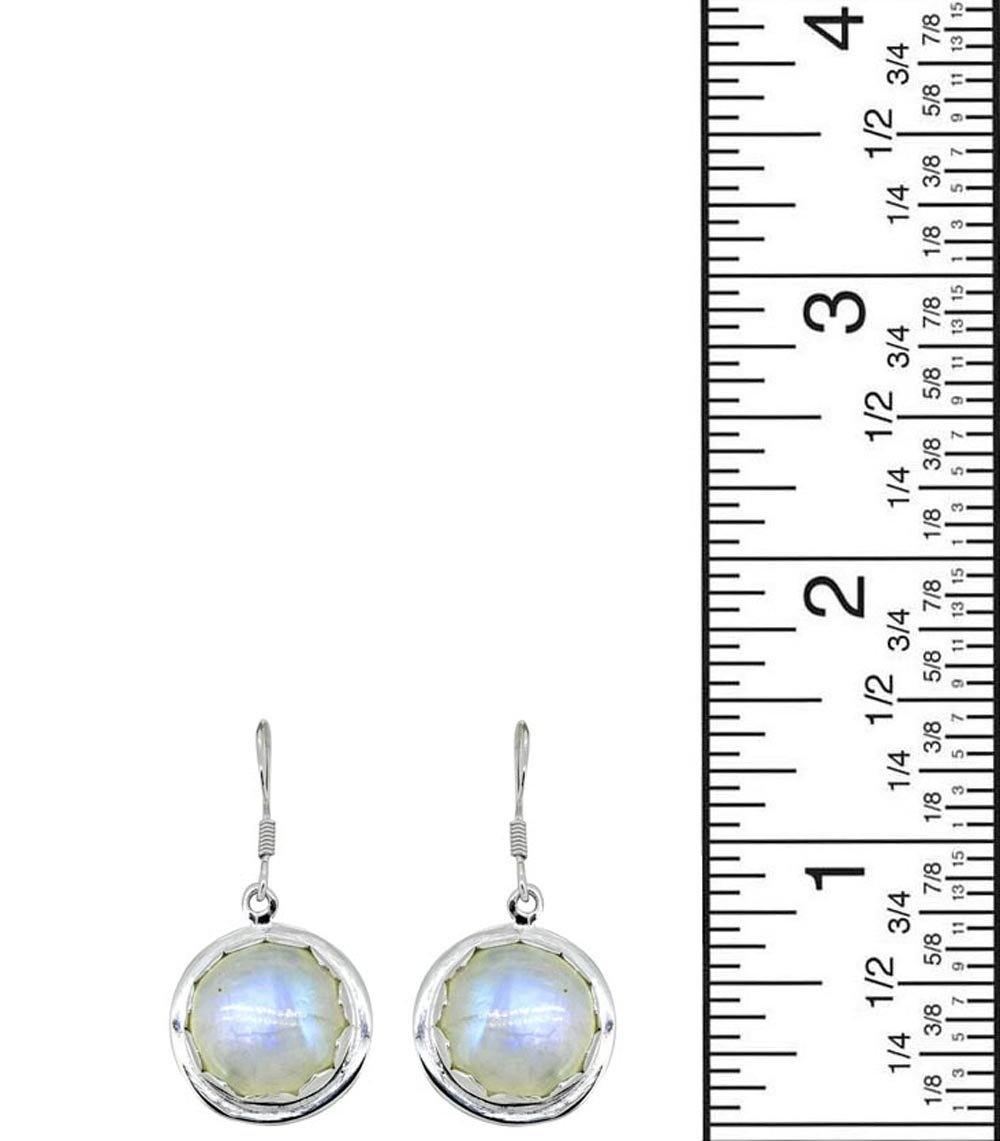 Rainbow Moonstone Solid 925 Sterling Silver Dangle Earrings Jewelry - YoTreasure
