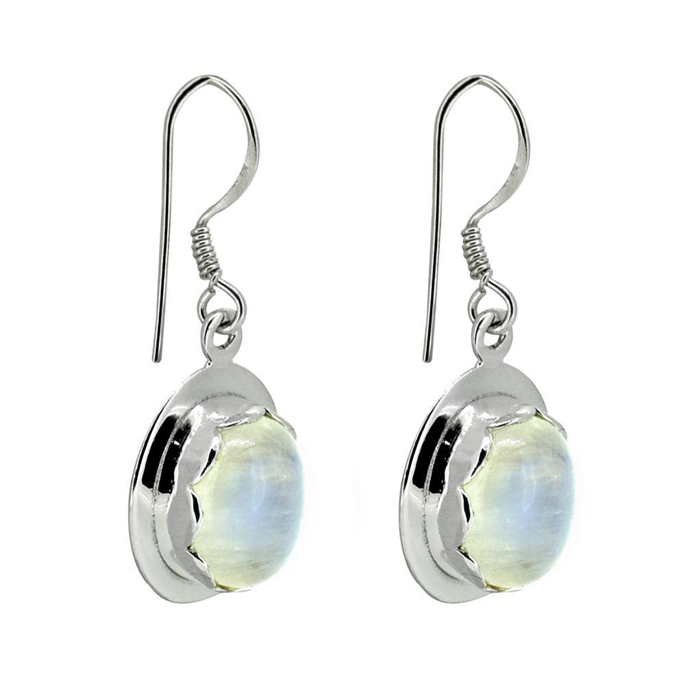Rainbow Moonstone Solid 925 Sterling Silver Dangle Earrings - YoTreasure