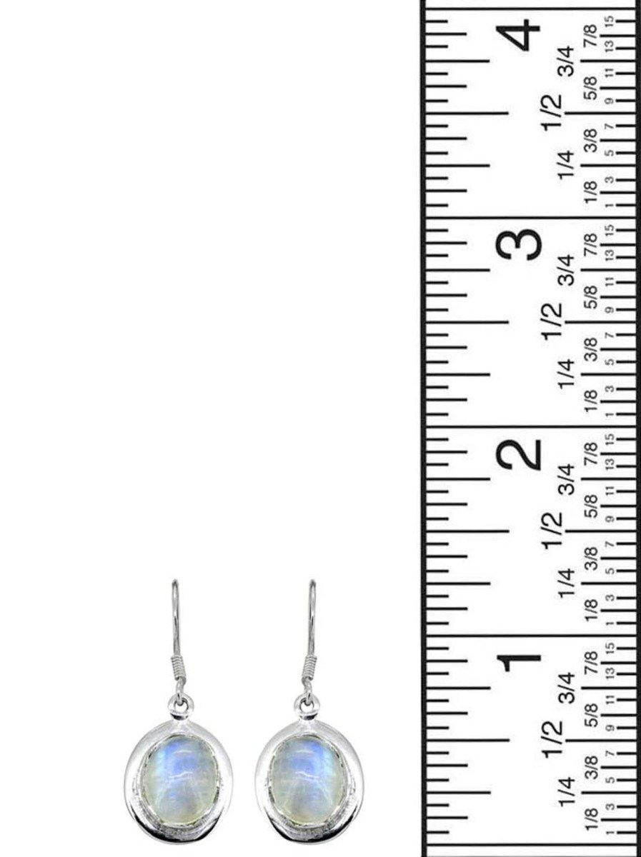 Rainbow Moonstone Solid 925 Sterling Silver Dangle Earrings - YoTreasure
