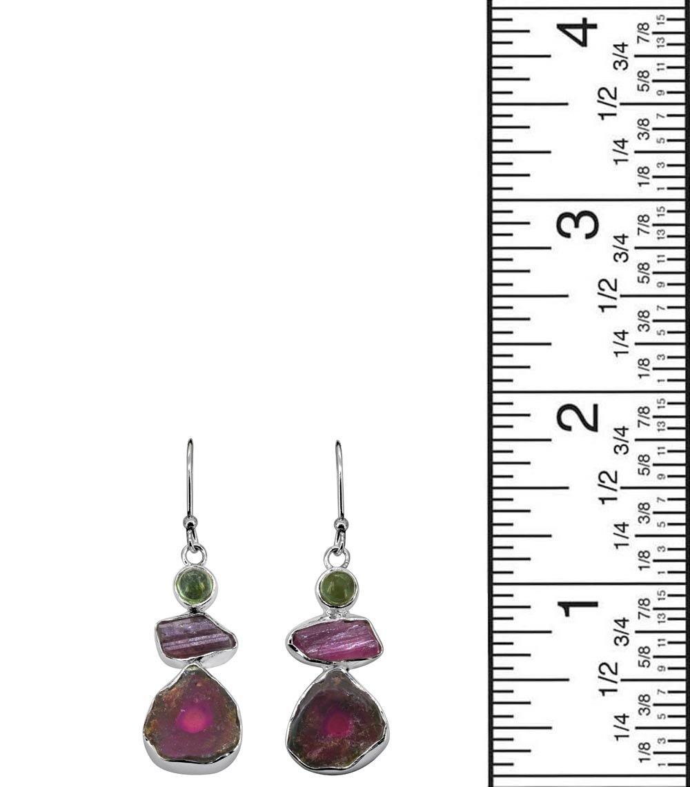 Watermelon Tourmaline Solid 925 Sterling Silver Gemstone Earrings - YoTreasure