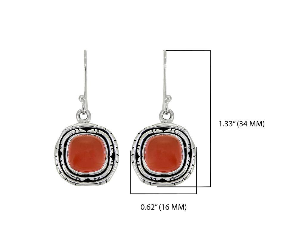 1.35" Carnelian Solid 925 Sterling Silver Dangle Earrings Jewelry - YoTreasure