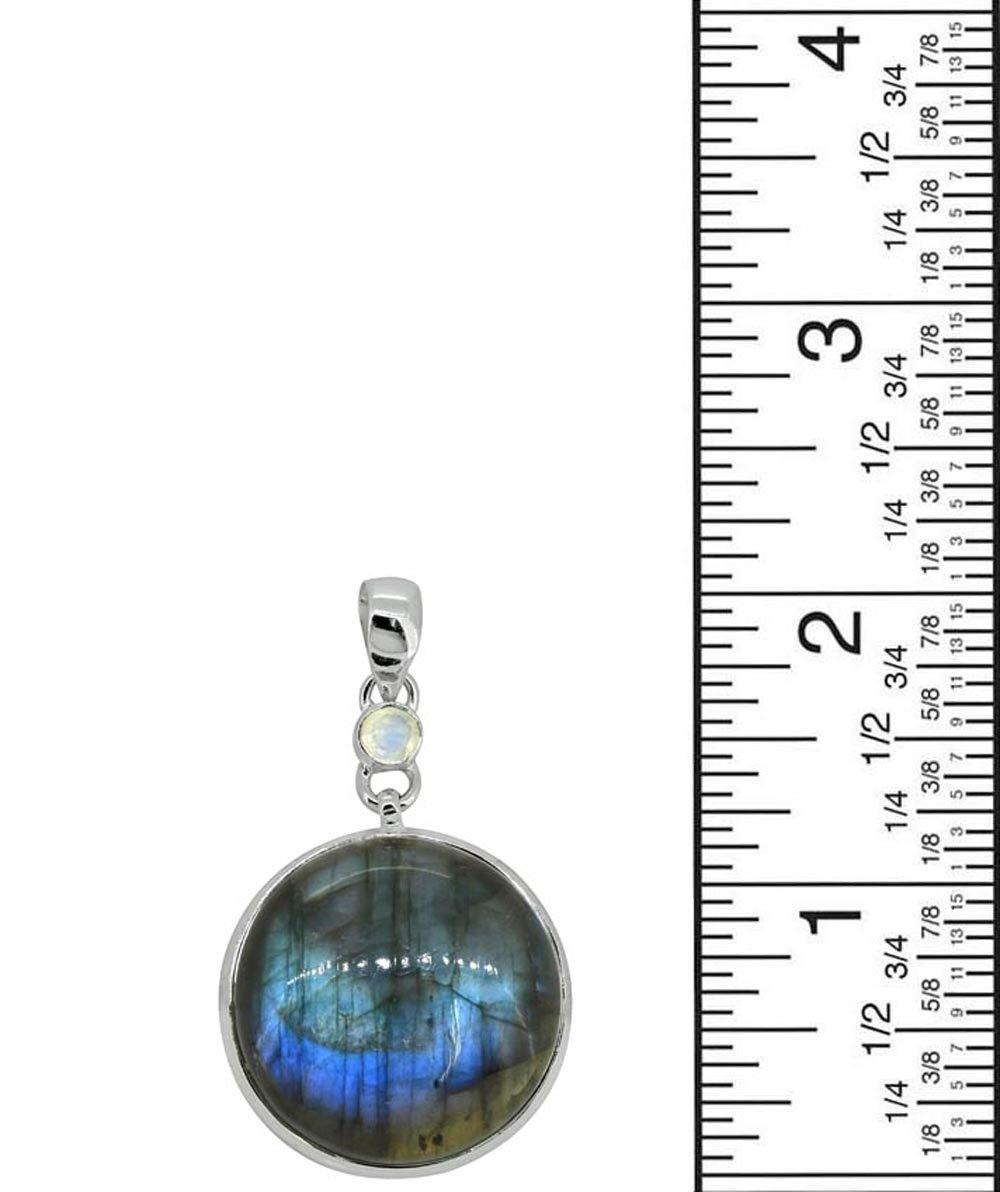 Labradorite Solid 925 Sterling Silver Pendant 2" - YoTreasure