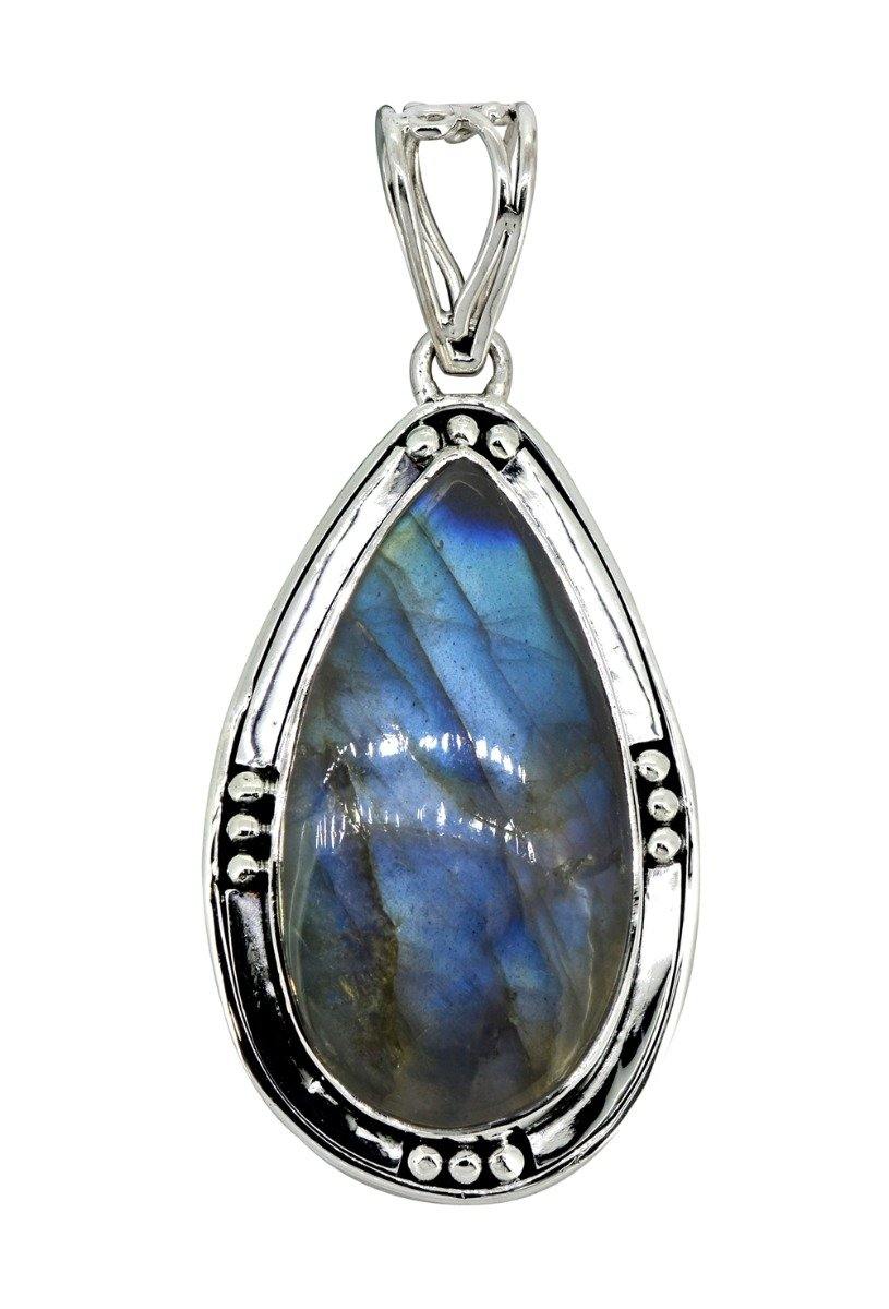 Labradorite Solid 925 Sterling Silver Pendant 2 1/2" - YoTreasure