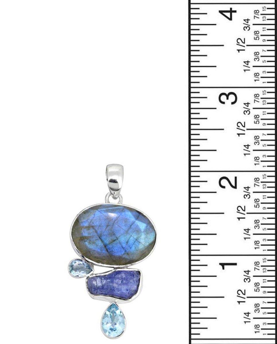 Labradorite Solid 925 Sterling Silver Pendant Necklace - YoTreasure