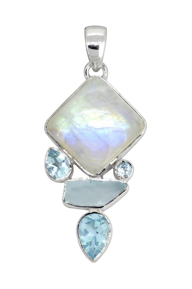 Moonstone Solid 925 Sterling Silver Pendant Necklace - YoTreasure