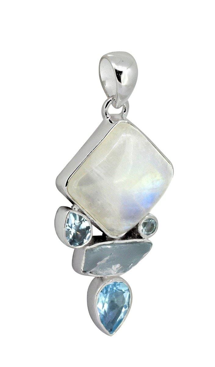 Moonstone Solid 925 Sterling Silver Pendant Necklace - YoTreasure